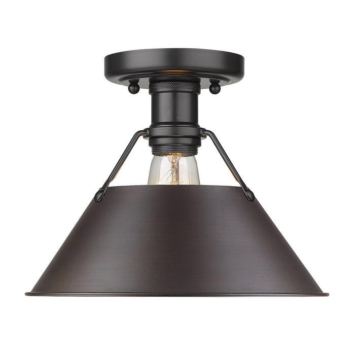 Golden - 3306-FM BLK-RBZ - One Light Flush Mount - Orwell - Matte Black