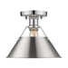 Golden - 3306-FM CH-PW - One Light Flush Mount - Orwell - Chrome