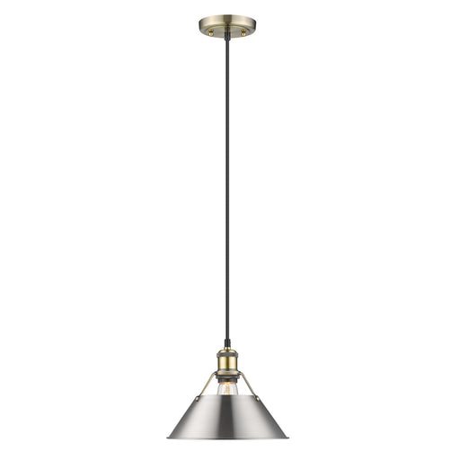 Golden - 3306-M AB-PW - One Light Pendant - Orwell - Aged Brass