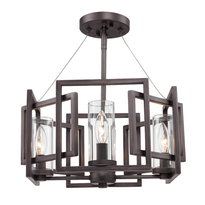 Four Light Pendant from the Marco collection in Gunmetal Bronze finish