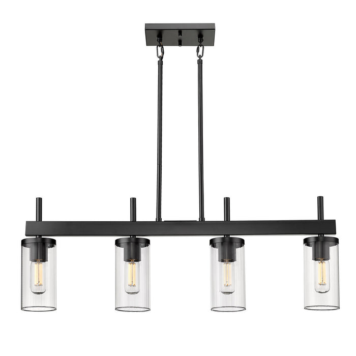 Four Light Linear Pendant from the Winslett collection in Matte Black finish