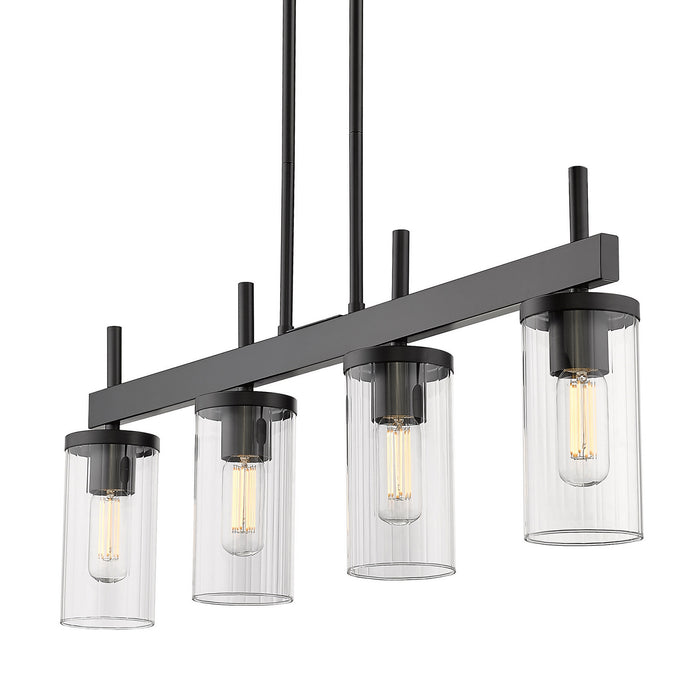 Four Light Linear Pendant from the Winslett collection in Matte Black finish