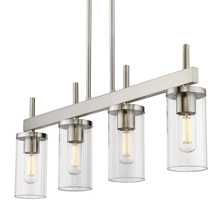 Four Light Linear Pendant from the Winslett collection in Pewter finish