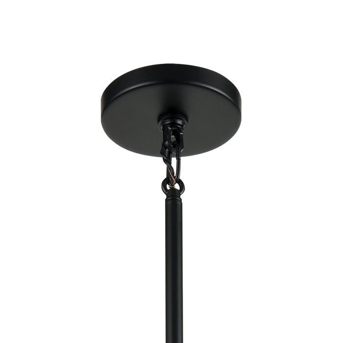 Eight Light Chandelier from the Stone Manor collection in Aspen, Matte Black, Matte Black finish