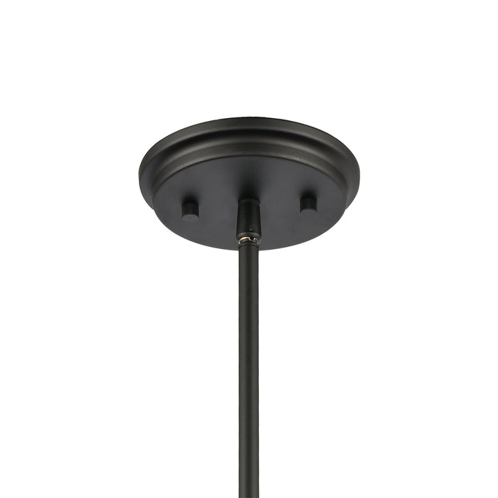 One Light Mini Pendant from the Millville collection in Matte Black, Dark Oak, Dark Oak finish