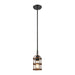 ELK Home - 15481/1 - One Light Mini Pendant - Millville - Matte Black, Dark Oak, Dark Oak