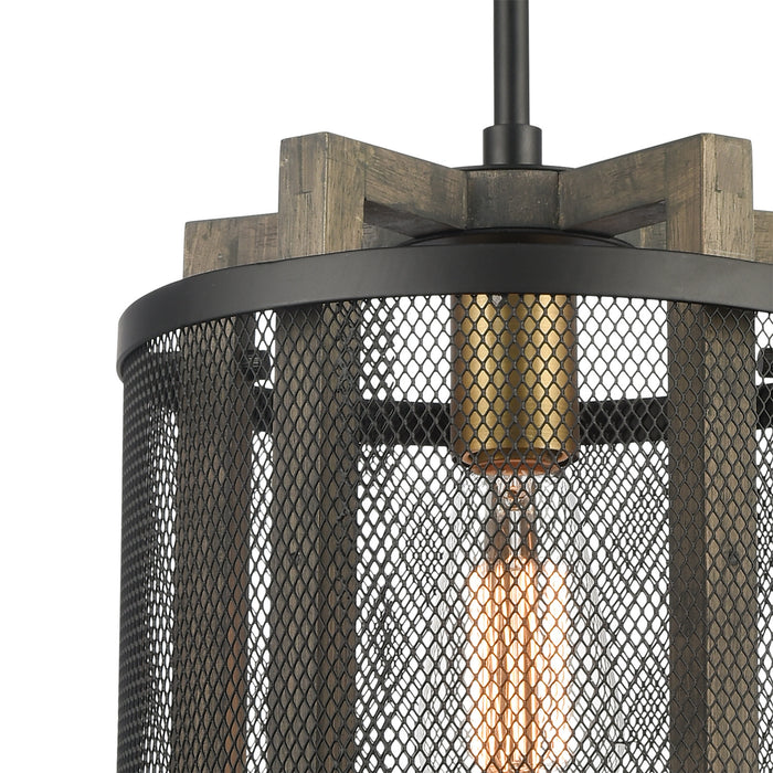 One Light Mini Pendant from the Woodbridge collection in Matte Black finish