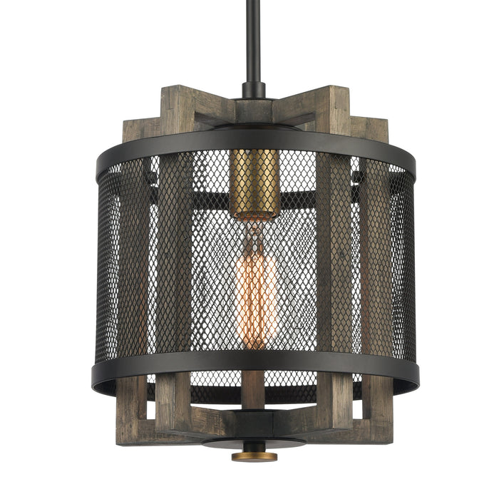 One Light Mini Pendant from the Woodbridge collection in Matte Black finish