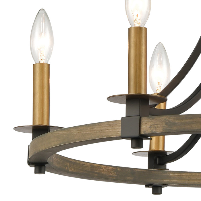 Six Light Chandelier from the Woodbridge collection in Matte Black finish