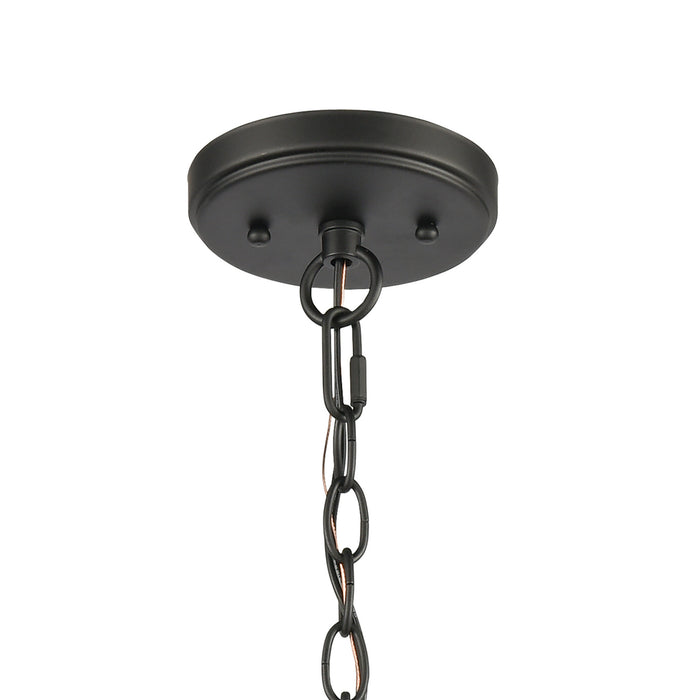 Six Light Chandelier from the Woodbridge collection in Matte Black finish