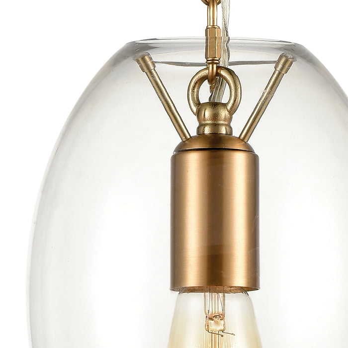 One Light Mini Pendant from the Ellipsa collection in Satin Brass finish