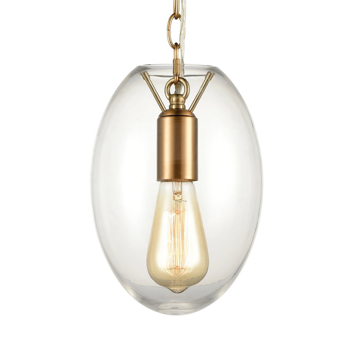 One Light Mini Pendant from the Ellipsa collection in Satin Brass finish