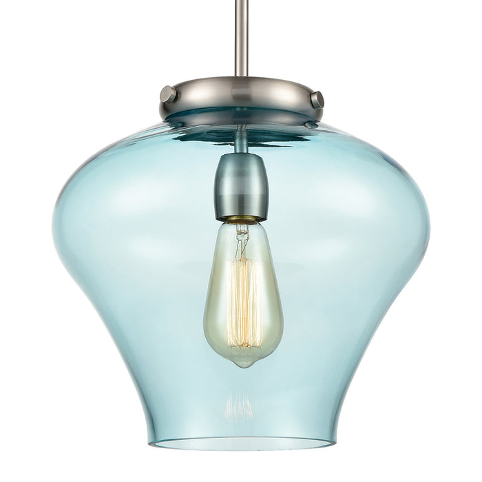 One Light Pendant from the Amore collection in Satin Nickel finish