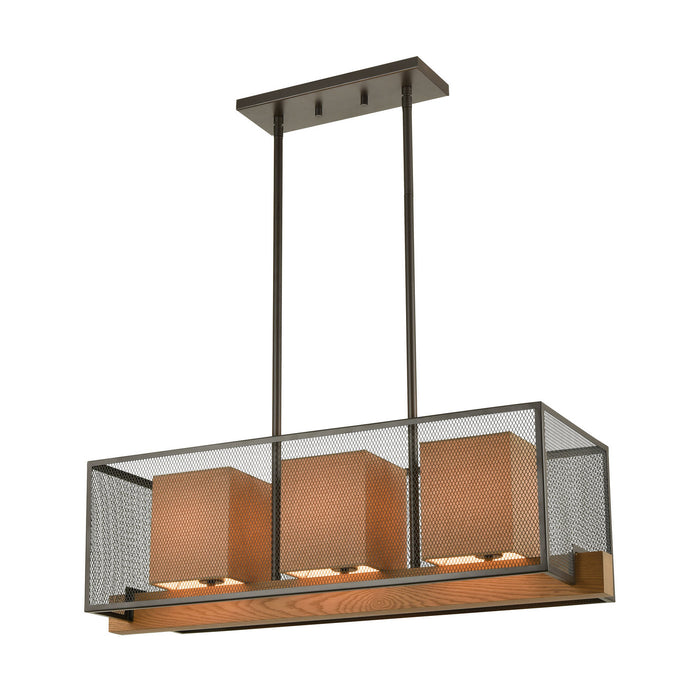 ELK Home - 33346/3 - Three Light Island Pendant - Crossbeam - Oil Rubbed Bronze