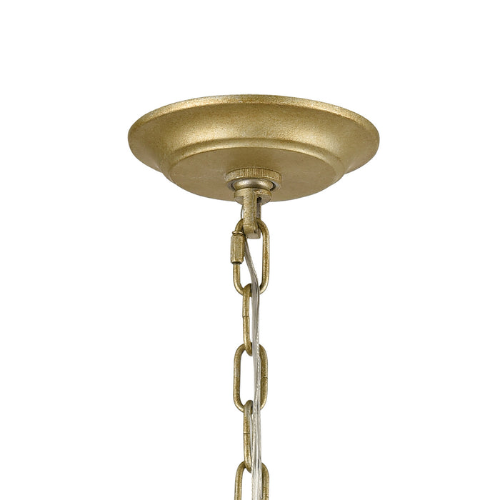 Three Light Chandelier from the Loughton collection in Golden Silver finish