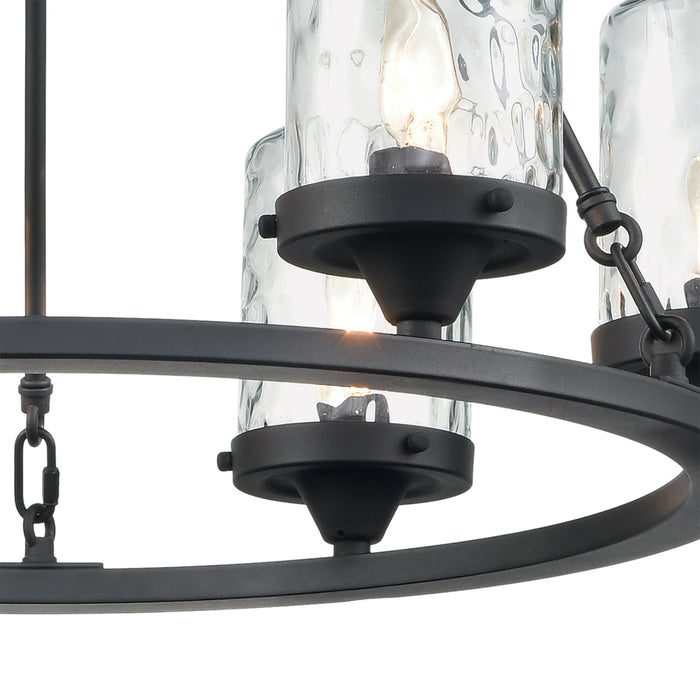 Six Light Outdoor Chandelier from the Torch collection in Charcoal finish