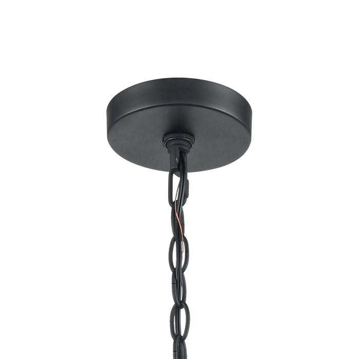 Six Light Outdoor Chandelier from the Torch collection in Charcoal finish