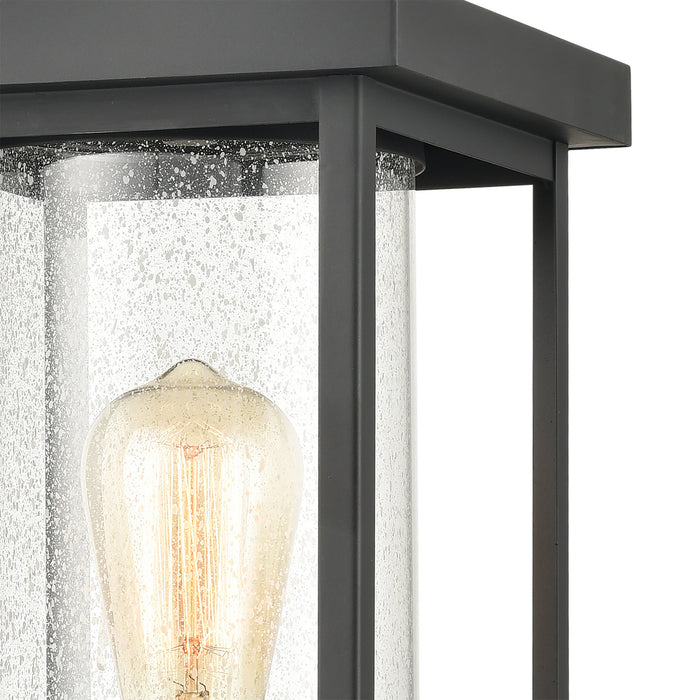 One Light Outdoor Post Mount from the Minersville collection in Matte Black finish