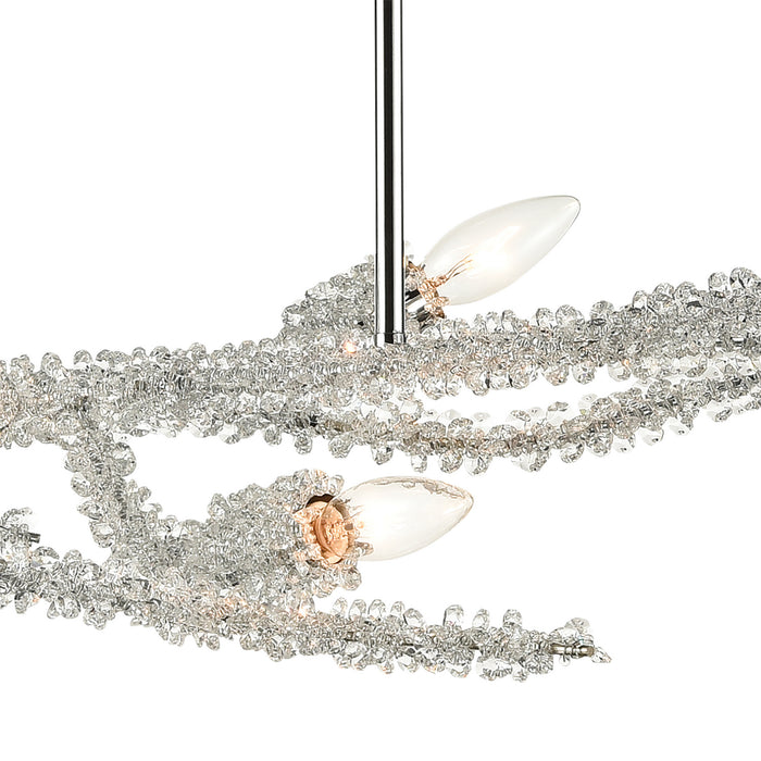 Seven Light Island Pendant from the Winter`s Spray collection in Polished Chrome finish