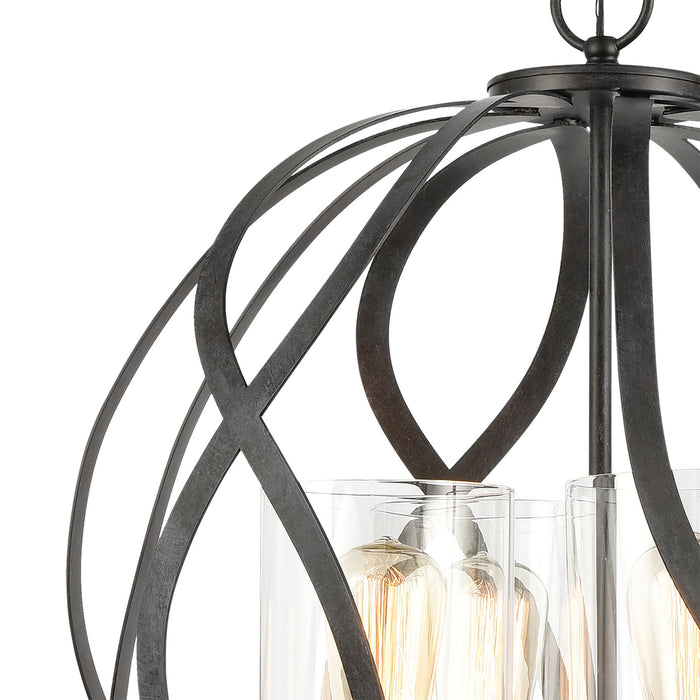 Four Light Chandelier from the Daisy collection in Midnight Bronze finish