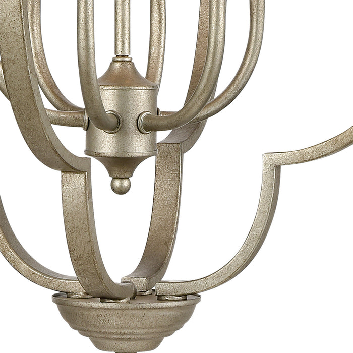 Six Light Pendant from the Lanesboro collection in Dusted Silver finish