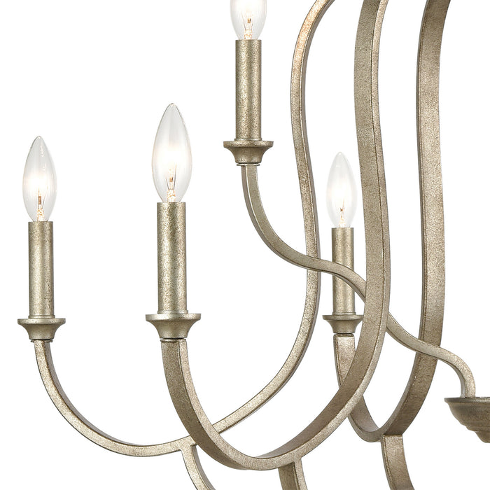 Nine Light Chandelier from the Lanesboro collection in Dusted Silver finish