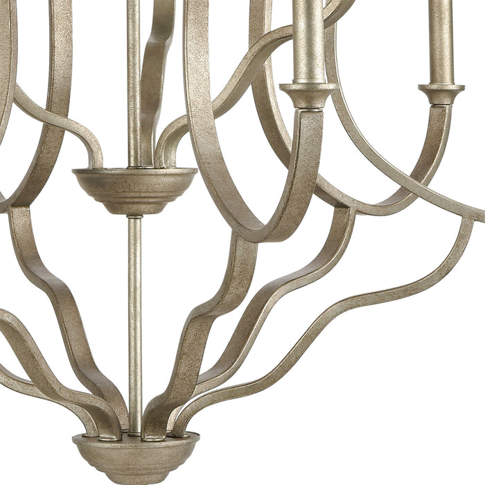 Nine Light Chandelier from the Lanesboro collection in Dusted Silver finish