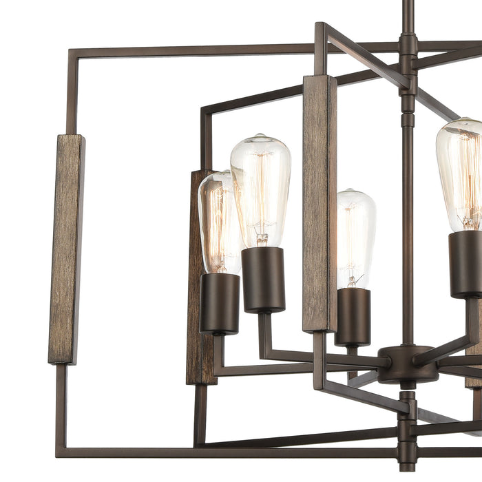 Six Light Chandelier from the Zinger collection in Oil Rubbed Bronze finish