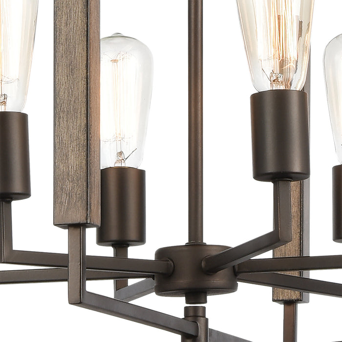 Six Light Chandelier from the Zinger collection in Oil Rubbed Bronze finish