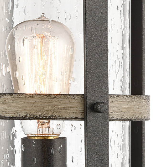 One Light Outdoor Post Mount from the Crenshaw collection in Anvil Iron finish