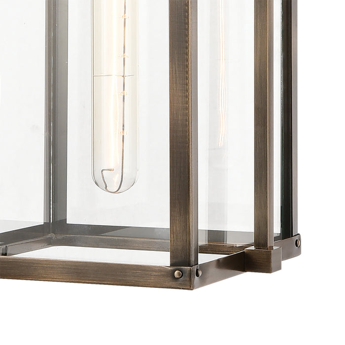 One Light Outdoor Pendant from the Crested Butte collection in Vintage Brass finish