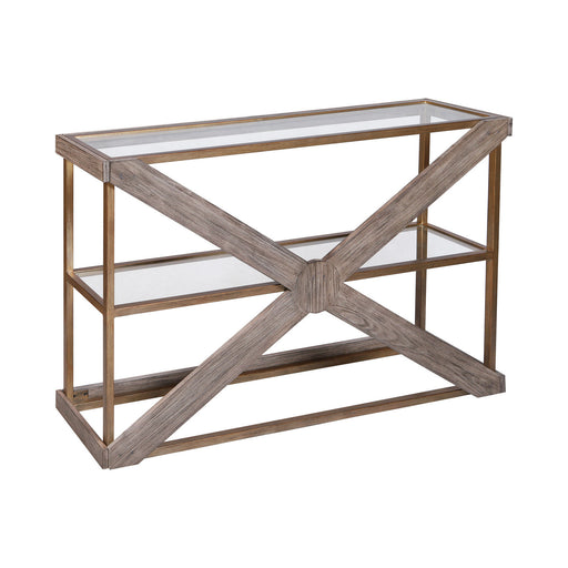 ELK Home - 164-011 - Console Table - Jordrock - Gold, Natural Wood, Natural Wood