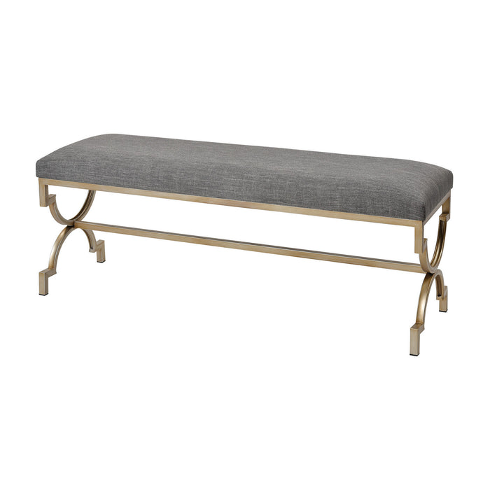 ELK Home - 3169-130 - Bench - Comtesse - Grey Fabric, Antique Silver, Antique Silver