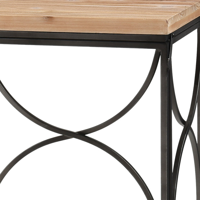 Console Table from the Billings collection in Natural Wood, Aged Pewter, Aged Pewter finish