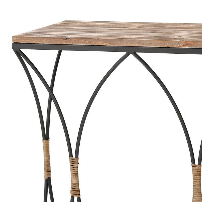 Console Tables (Set of 2) from the Fisher Island collection in Natural Wood, Black, Black finish