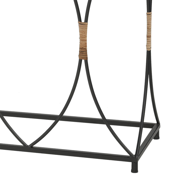 Console Tables (Set of 2) from the Fisher Island collection in Natural Wood, Black, Black finish