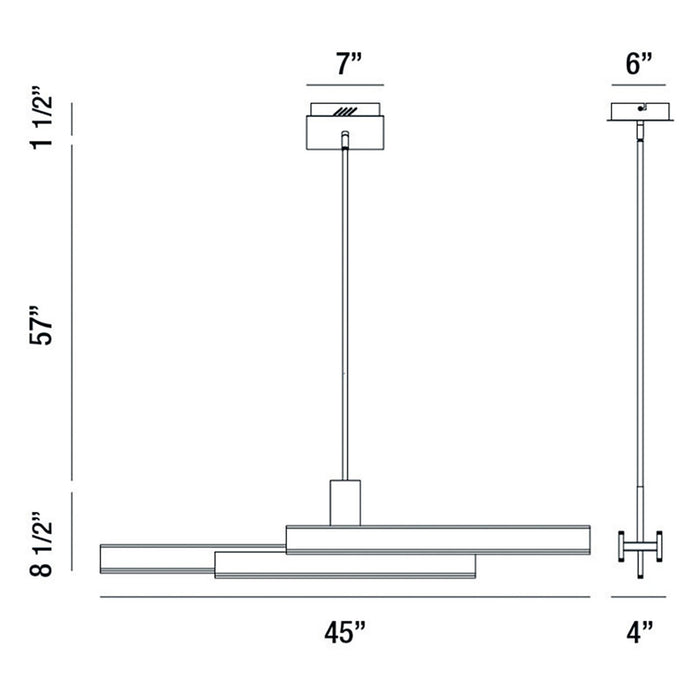 LED Chandelier from the Cameno collection in Matte Black finish