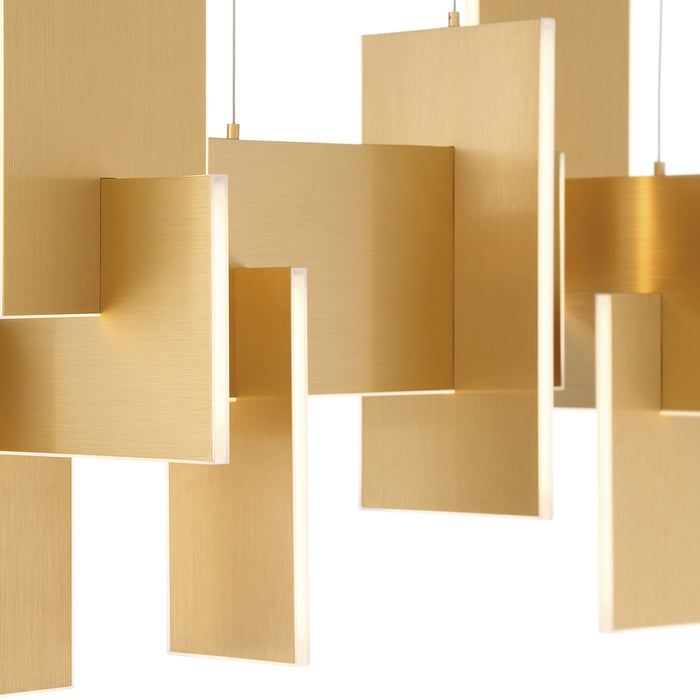 LED Chandelier from the Coburg collection in Anodized Gold finish