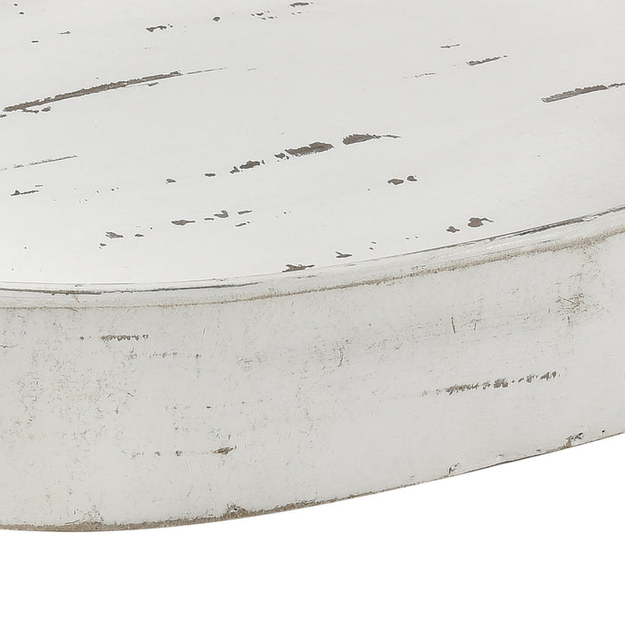 Ottoman Tray from the Waterfront collection in Weathered White, Rope, Rope finish