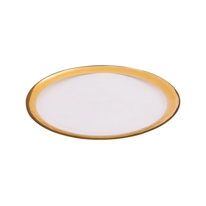 ELK Home - PLT05 - Plate - Food-Safe, Clear Glass, Gold Foil, Clear Glass, Gold Foil