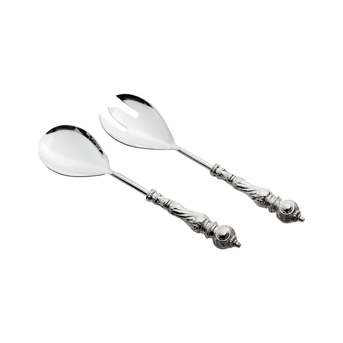 ELK Home - SERVER023 - Salad Server Set - Food-Safe, Silver Plate, Silver Plate