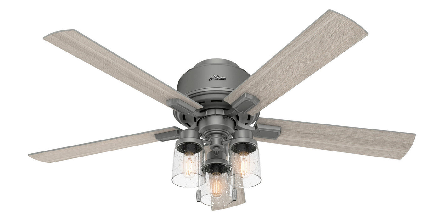 Hunter 52" Hartland Hugger Ceiling Fan with LED Light Kit and Pull Chains