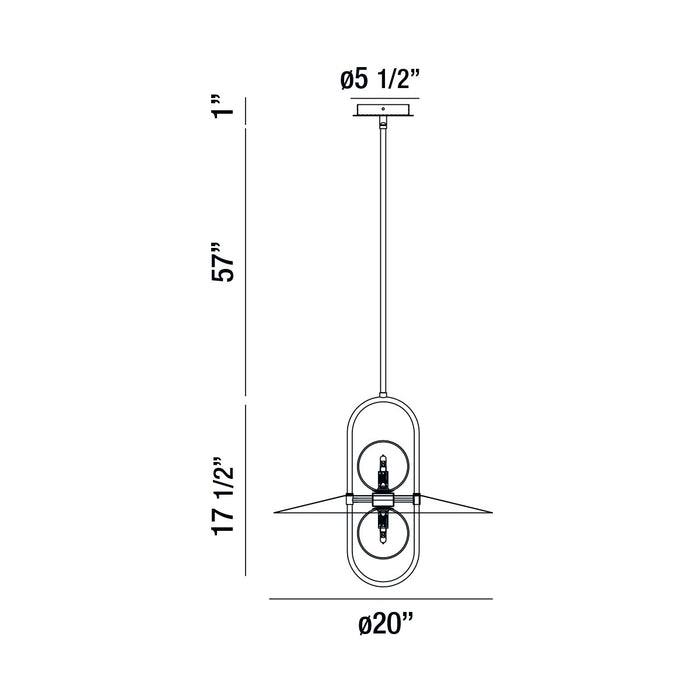 LED Chandelier from the Millbrook collection in Chrome finish