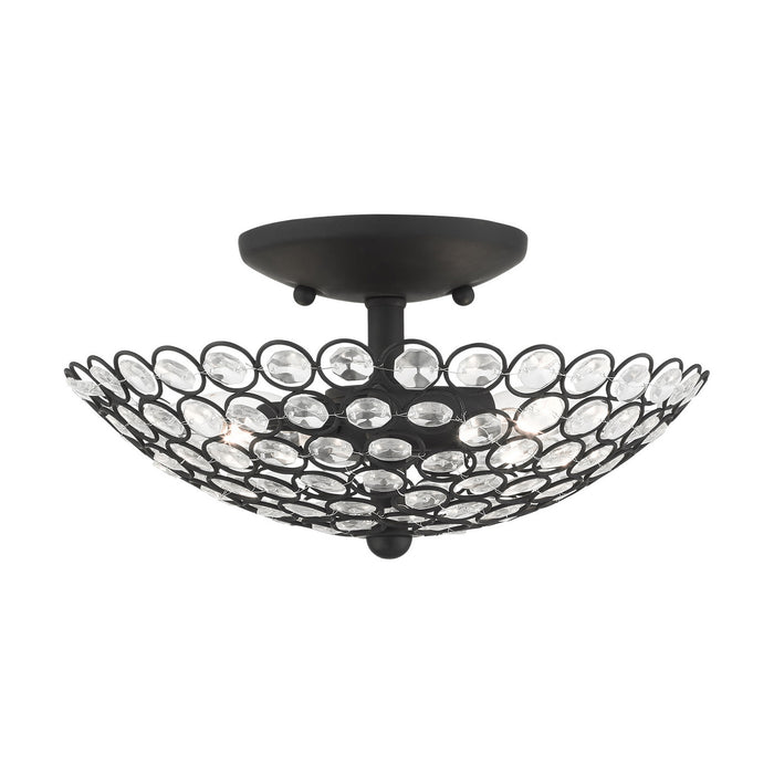 Livex Lighting - 40441-04 - Two Light Semi Flush Mount - Cassandra - Black