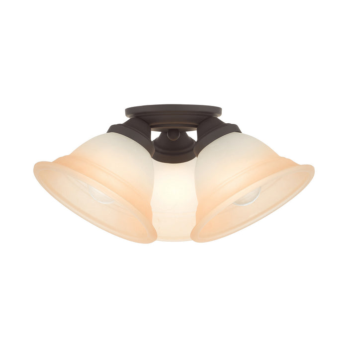 Livex Lighting - 40729-07 - Three Light Flush Mount - Wynnewood - Bronze