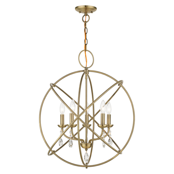 Livex Lighting - 40905-01 - Five Light Chandelier - Aria - Antique Brass