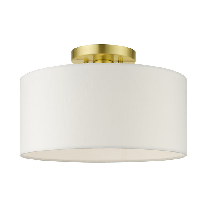 Livex Lighting - 41097-12 - One Light Semi Flush Mount - Meridian - Satin Brass