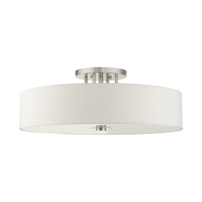 Livex Lighting - 45798-91 - Six Light Semi Flush Mount - Meridian - Brushed Nickel