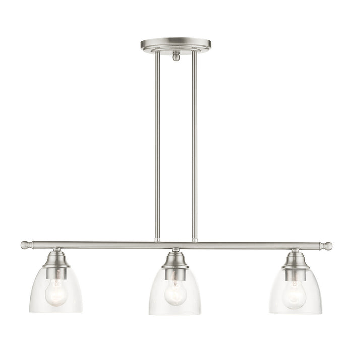 Livex Lighting - 46337-91 - Three Light Linear Chandelier - Montgomery - Brushed Nickel