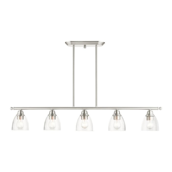 Livex Lighting - 46338-91 - Five Light Linear Chandelier - Montgomery - Brushed Nickel